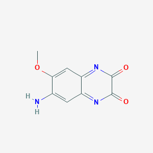 molecular formula C9H7N3O3 B3279753 2,3-Quinoxalinedione, 6-amino-1,4-dihydro-7-methoxy- CAS No. 69904-10-5