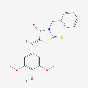 molecular formula C19H17NO4S2 B327977 3-Benzyl-5-(4-hydroxy-3,5-dimethoxybenzylidene)-2-thioxo-1,3-thiazolidin-4-one 