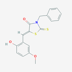 molecular formula C18H15NO3S2 B327979 3-Benzyl-5-(2-hydroxy-5-methoxybenzylidene)-2-thioxo-1,3-thiazolidin-4-one 