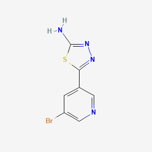molecular formula C7H5BrN4S B3279804 5-(5-Bromopyridin-3-YL)-1,3,4-thiadiazol-2-amine CAS No. 70057-75-9