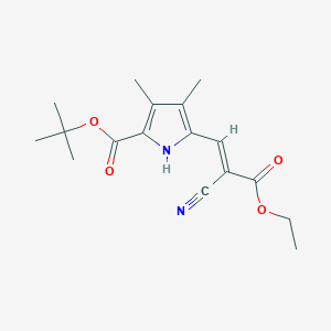 tert-butyl 5-(2-cyano-3-ethoxy-3-oxo-1-propenyl)-3,4-dimethyl-1H-pyrrole-2-carboxylate
