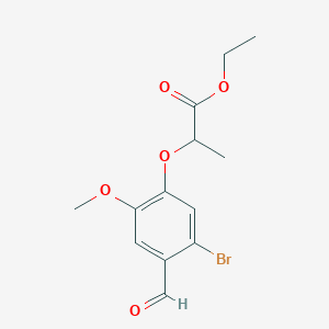 molecular formula C13H15BrO5 B3279821 Ethyl 2-(5-bromo-4-formyl-2-methoxyphenoxy)propanoate CAS No. 700860-10-2