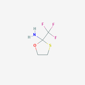 molecular formula C4H6F3NOS B3279897 2-(Trifluoromethyl)-1,3-oxathiolan-2-amine CAS No. 70247-64-2