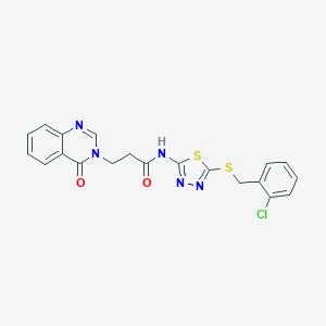 N-{5-[(2-chlorobenzyl)sulfanyl]-1,3,4-thiadiazol-2-yl}-3-(4-oxoquinazolin-3(4H)-yl)propanamide