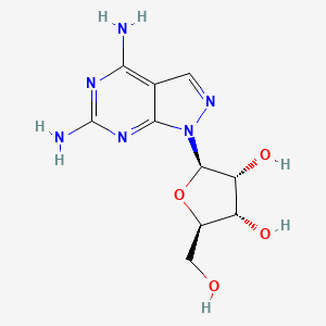 molecular formula C10H14N6O4 B3279972 (2R,3R,4S,5R)-2-(4,6-Diamino-1H-pyrazolo[3,4-d]pyrimidin-1-yl)-5-(hydroxymethyl)tetrahydrofuran-3,4-diol CAS No. 70421-30-6