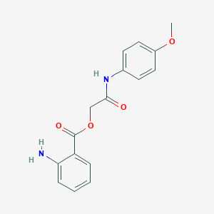 molecular formula C16H16N2O4 B328001 2-(4-Methoxyanilino)-2-oxoethyl 2-aminobenzoate 