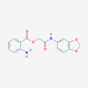 molecular formula C16H14N2O5 B328005 2-(1,3-Benzodioxol-5-ylamino)-2-oxoethyl 2-aminobenzoate 