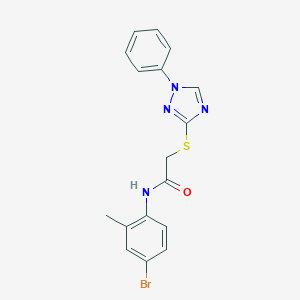 molecular formula C17H15BrN4OS B328007 N-(4-bromo-2-methylphenyl)-2-[(1-phenyl-1H-1,2,4-triazol-3-yl)sulfanyl]acetamide 