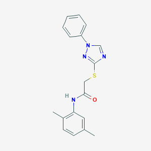 molecular formula C18H18N4OS B328011 N-(2,5-dimethylphenyl)-2-[(1-phenyl-1H-1,2,4-triazol-3-yl)sulfanyl]acetamide 