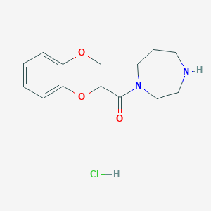 molecular formula C14H19ClN2O3 B3280136 (1,4-Diazepan-1-yl)(2,3-dihydrobenzo[b][1,4]dioxin-2-yl)methanone hydrochloride CAS No. 70918-55-7