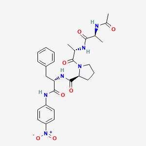 molecular formula C28H34N6O7 B3280162 乙酰丙氨酸-丙氨酸-脯氨酸-苯丙氨酸-对硝基苯甲酸酯 CAS No. 70967-94-1