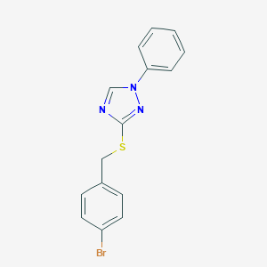 molecular formula C15H12BrN3S B328019 3-[(4-bromobenzyl)sulfanyl]-1-phenyl-1H-1,2,4-triazole 