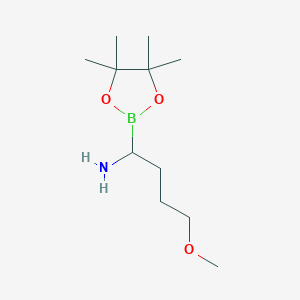 molecular formula C11H24BNO3 B3280273 4-Methoxy-1-(4,4,5,5-tetramethyl-1,3,2-dioxaborolan-2-yl)butan-1-amine CAS No. 712261-40-0