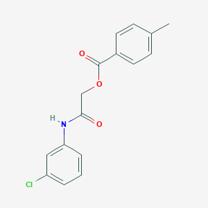 molecular formula C16H14ClNO3 B328028 2-(3-Chloroanilino)-2-oxoethyl 4-methylbenzoate 
