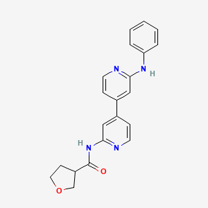 molecular formula C21H20N4O2 B3280283 N-(4-(2-(phenylamino)pyridin-4-yl)pyridin-2-yl)-tetrahydrofuran-3-carboxamide CAS No. 712268-58-1