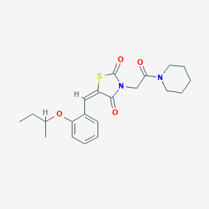 molecular formula C21H26N2O4S B328041 5-(2-Sec-butoxybenzylidene)-3-[2-oxo-2-(1-piperidinyl)ethyl]-1,3-thiazolidine-2,4-dione 