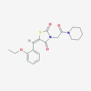 molecular formula C19H22N2O4S B328042 5-(2-Ethoxybenzylidene)-3-[2-oxo-2-(1-piperidinyl)ethyl]-1,3-thiazolidine-2,4-dione 