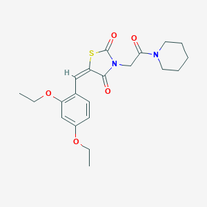 molecular formula C21H26N2O5S B328044 5-(2,4-Diethoxybenzylidene)-3-[2-oxo-2-(1-piperidinyl)ethyl]-1,3-thiazolidine-2,4-dione 