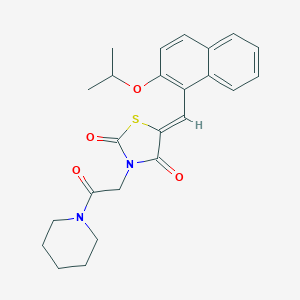 molecular formula C24H26N2O4S B328046 5-[(2-Isopropoxy-1-naphthyl)methylene]-3-[2-oxo-2-(1-piperidinyl)ethyl]-1,3-thiazolidine-2,4-dione 