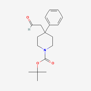 molecular formula C18H25NO3 B3280487 tert-Butyl 4-(2-oxoethyl)-4-phenylpiperidine-1-carboxylate CAS No. 716358-35-9