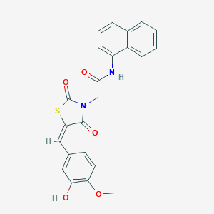molecular formula C23H18N2O5S B328051 2-[5-(3-hydroxy-4-methoxybenzylidene)-2,4-dioxo-1,3-thiazolidin-3-yl]-N-(1-naphthyl)acetamide 