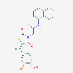 molecular formula C22H15BrN2O4S B328055 2-[5-(3-bromo-4-hydroxybenzylidene)-2,4-dioxo-1,3-thiazolidin-3-yl]-N-(1-naphthyl)acetamide 