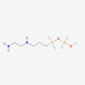 molecular formula C10H28N2O2Si2 B3280562 Poly[(methyl)(aminoethylaminopropyl)siloxane]-poly(dimethylsiloxane) CAS No. 71750-79-3