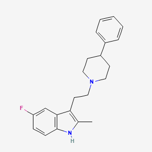 molecular formula C22H25FN2 B3280640 5-Fluoro-2-methyl-3-(2-(4-phenylpiperidin-1-yl)ethyl)-1H-indole CAS No. 71987-53-6