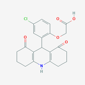 molecular formula C21H20ClNO5 B328070 [4-Chloro-2-(1,8-dioxo-1,2,3,4,5,6,7,8,9,10-decahydro-9-acridinyl)phenoxy]acetic acid 