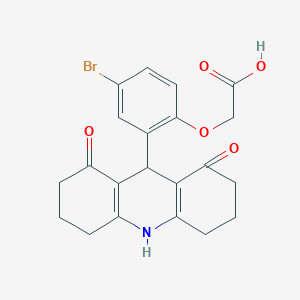 [4-Bromo-2-(1,8-dioxo-1,2,3,4,5,6,7,8,9,10-decahydro-9-acridinyl)phenoxy]acetic acid