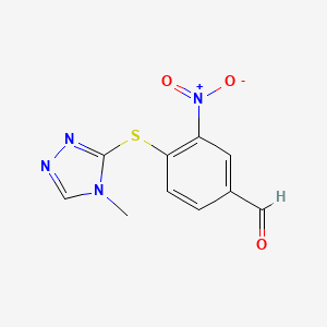 molecular formula C10H8N4O3S B3280741 4-[(4-甲基-4H-1,2,4-三唑-3-基)硫代基]-3-硝基苯甲醛 CAS No. 721417-20-5
