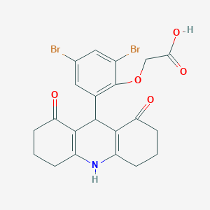 molecular formula C21H19Br2NO5 B328082 [2,4-Dibromo-6-(1,8-dioxo-1,2,3,4,5,6,7,8,9,10-decahydroacridin-9-yl)phenoxy]acetic acid 