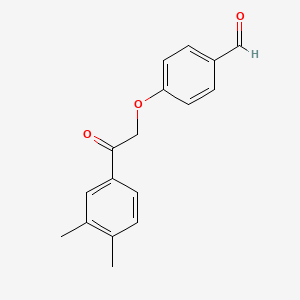 molecular formula C17H16O3 B3280827 4-[2-(3,4-Dimethylphenyl)-2-oxoethoxy]benzaldehyde CAS No. 723332-06-7