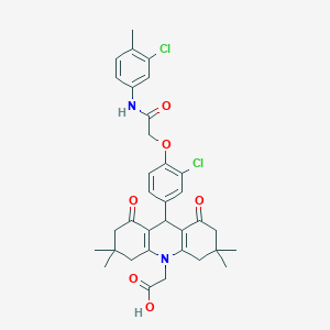 2-[9-[3-chloro-4-[2-(3-chloro-4-methylanilino)-2-oxoethoxy]phenyl]-3,3,6,6-tetramethyl-1,8-dioxo-4,5,7,9-tetrahydro-2H-acridin-10-yl]acetic acid