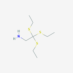 molecular formula C8H19NS3 B3280864 2,2,2-Tris(ethylsulfanyl)ethan-1-amine CAS No. 723734-34-7