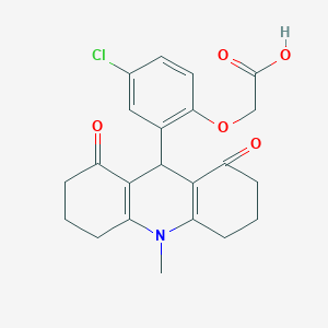 molecular formula C22H22ClNO5 B328089 [4-Chloro-2-(10-methyl-1,8-dioxo-1,2,3,4,5,6,7,8,9,10-decahydro-9-acridinyl)phenoxy]acetic acid 