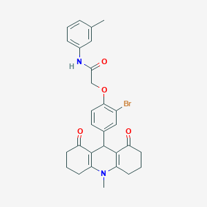 2-[2-bromo-4-(10-methyl-1,8-dioxo-1,2,3,4,5,6,7,8,9,10-decahydro-9-acridinyl)phenoxy]-N-(3-methylphenyl)acetamide