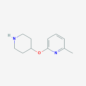 molecular formula C11H16N2O B3280915 2-Methyl-6-(piperidin-4-yloxy)pyridine CAS No. 724700-04-3