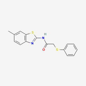 molecular formula C16H14N2OS2 B3280921 N-(6-methyl-1,3-benzothiazol-2-yl)-2-(phenylsulfanyl)acetamide CAS No. 724735-16-4