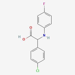 molecular formula C14H11ClFNO2 B3280967 (4-Chloro-phenyl)-(4-fluoro-phenylamino)-acetic acid CAS No. 725253-05-4