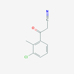 molecular formula C10H8ClNO B3280973 Benzenepropanenitrile, 3-chloro-2-methyl-beta-oxo- CAS No. 72569-28-9