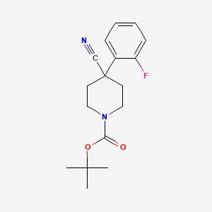 molecular formula C17H21FN2O2 B3281002 Tert-butyl 4-cyano-4-(2-fluorophenyl)piperidine-1-carboxylate CAS No. 726198-18-1