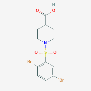 molecular formula C12H13Br2NO4S B3281037 1-(2,5-Dibromobenzenesulfonyl)piperidine-4-carboxylic acid CAS No. 727718-12-9