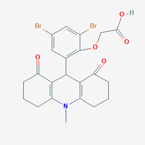 molecular formula C22H21Br2NO5 B328104 [2,4-Dibromo-6-(10-methyl-1,8-dioxo-1,2,3,4,5,6,7,8,9,10-decahydro-9-acridinyl)phenoxy]acetic acid 