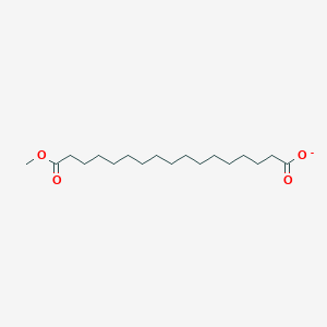 molecular formula C18H33O4- B3281108 17-Methoxy-17-oxoheptadecanoate CAS No. 72849-42-4