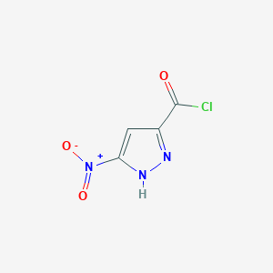 molecular formula C4H2ClN3O3 B3281182 5-硝基-3-吡唑基甲酰氯 CAS No. 729588-84-5