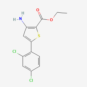 molecular formula C13H11Cl2NO2S B3281197 Ethyl 3-amino-5-(2,4-dichlorophenyl)thiophene-2-carboxylate CAS No. 730949-95-8