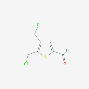 molecular formula C7H6Cl2OS B3281219 4,5-Bis(chloromethyl)thiophene-2-carbaldehyde CAS No. 7311-72-0