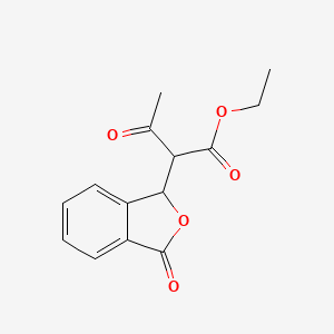 molecular formula C14H14O5 B3281233 1-Isobenzofuranacetic acid, alpha-acetyl-1,3-dihydro-3-oxo-, ethyl ester CAS No. 731773-32-3