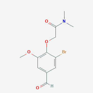 molecular formula C12H14BrNO4 B3281295 2-(2-bromo-4-formyl-6-methoxyphenoxy)-N,N-dimethylacetamide CAS No. 732291-87-1